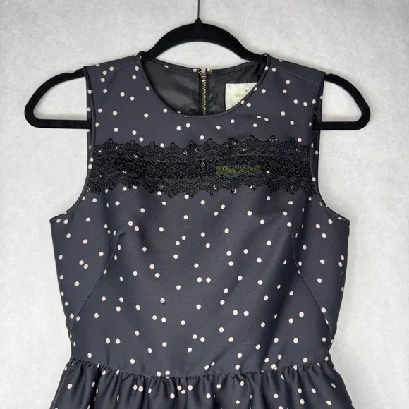 KATE SPADE Scatter Dot Mikado Fit & Flare Dress - NJMU8407 - Sz 0 - Picture 9 of 12
